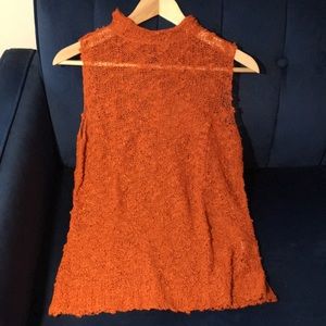 NWT Semi-Sheer Sleeveless Crochet Alpaca Wool Top